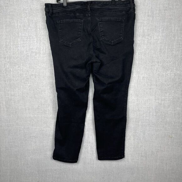 Torrid Jeans Women's 18S Black Luxe Skinny Sateen Stretch Mid Rise #1012 - Picture 2 of 9